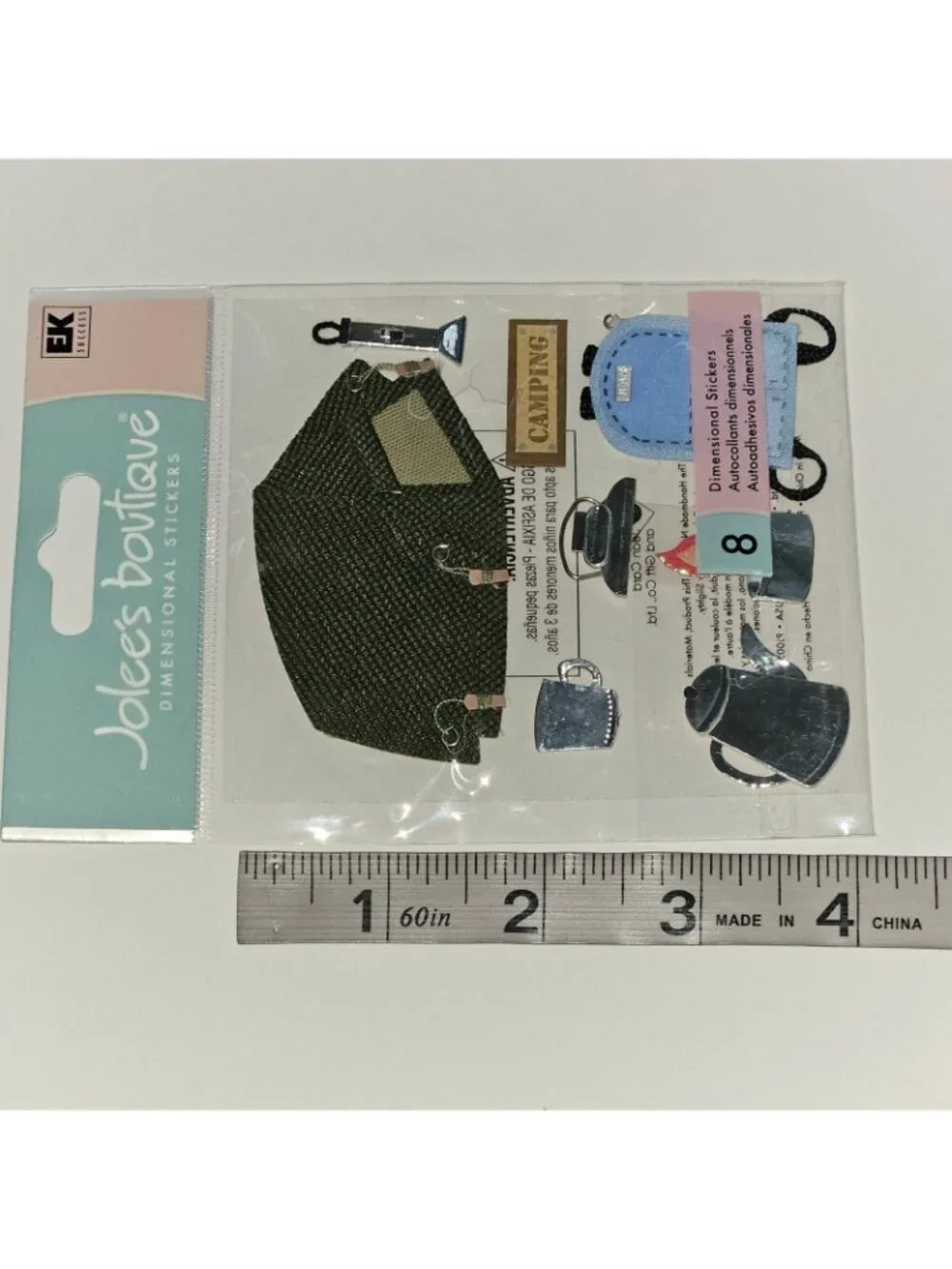 Dimensional Stickers Lot Scrapbooking Camping Tent Backpack Flashlight Mug Pot